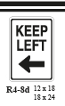 Keep Left (Left Arrow, Parking Lot) (R4-8D)